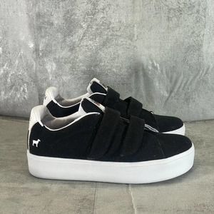 Goats Women's Black Canvas The 305 2-Strap Slip-On Platform Sneakers SZ 8